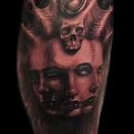 Tattoos - Black and Grey, Gothic Realism Fusion portrait - 108661