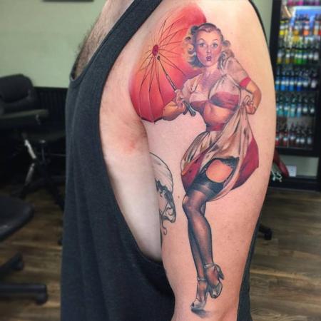 Color Pinup Tattoo Design Thumbnail