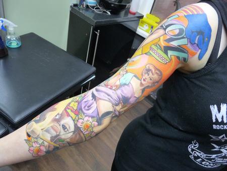 Steph's crazy colour arm Tattoo Design
