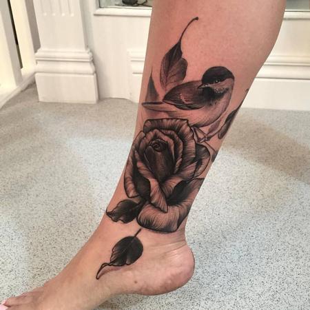 Tattoos - Bird and Rose Tattoo - 113696