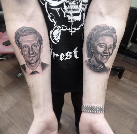 Sam Ford - Grandparents Portrait tattoos