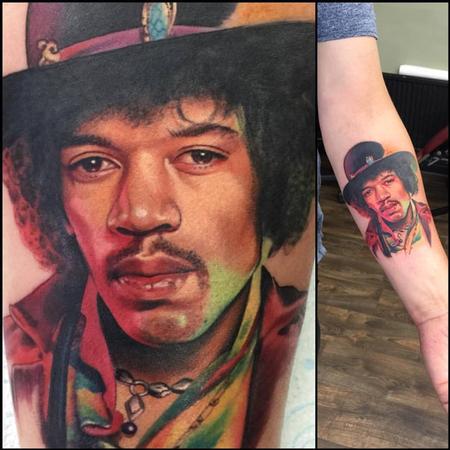 Jimi Hendrix Portrait Tattoo Design Thumbnail