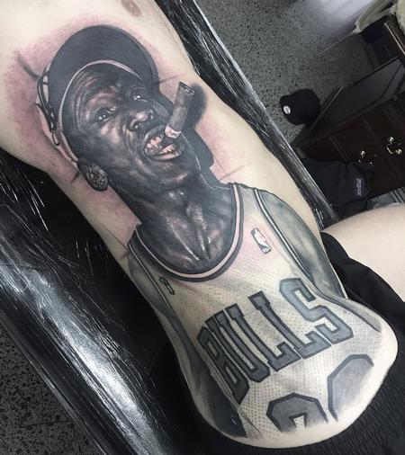 Steve Butcher - michael jordan portrait tattoo