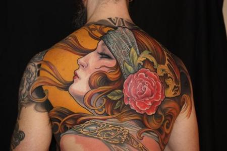 Tattoos - Gypsy Head Chest Piece - 105074