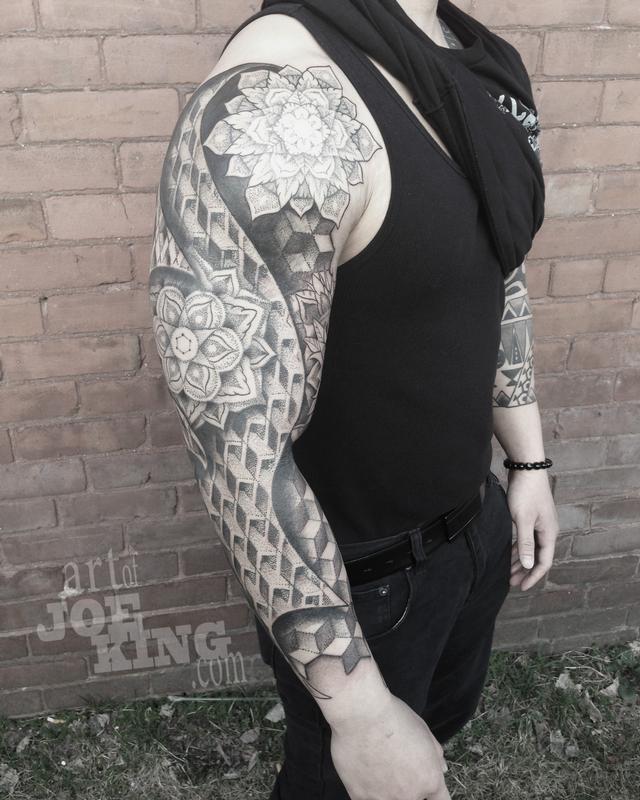 geo full sleeve with mandalas by joe king tattoonow geo full sleeve with mandalas by joe king tattoonow
