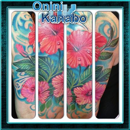 Tattoos - hibiscus - 77665