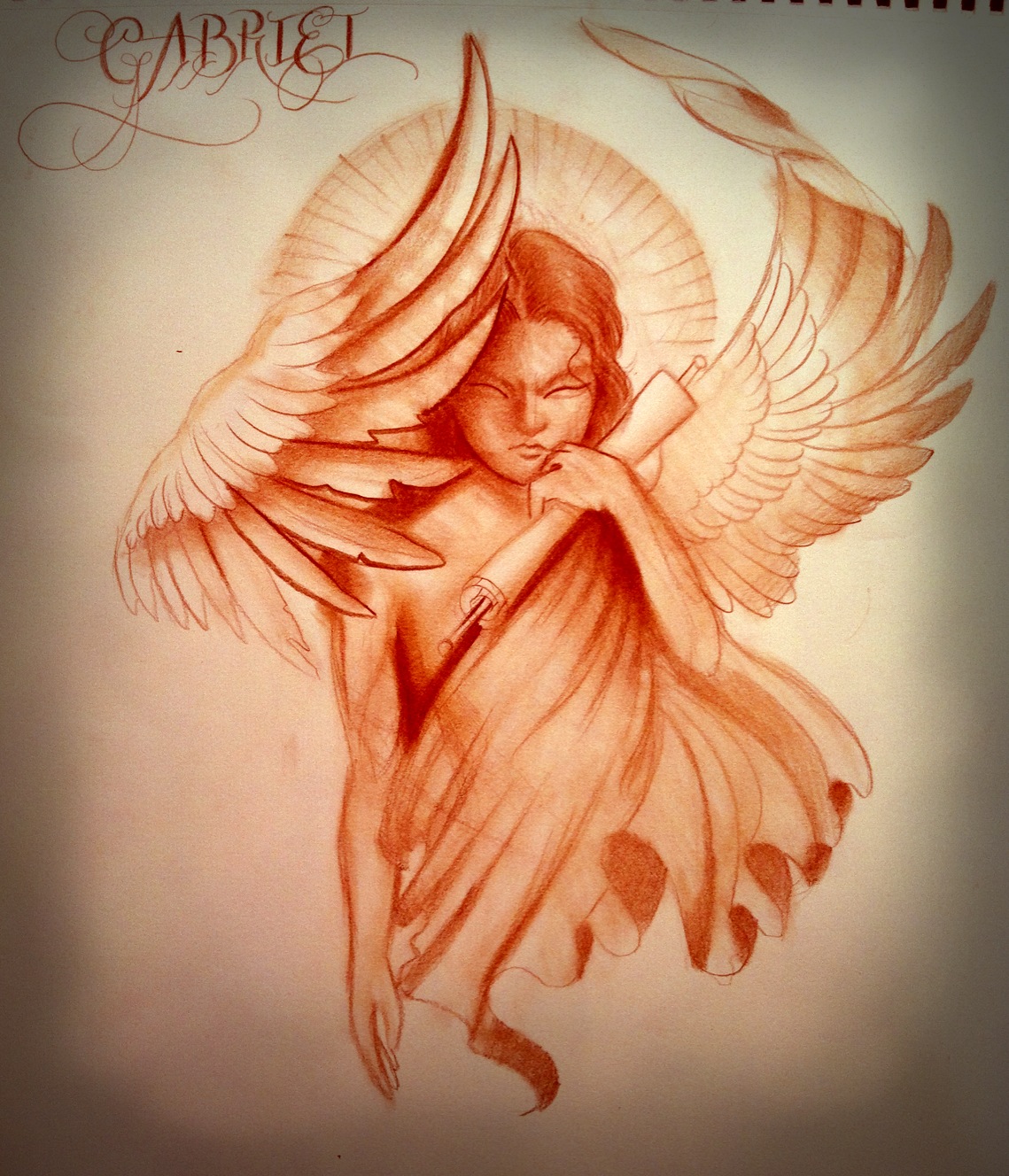 gabriel sepia Original Art Design Thumbnail