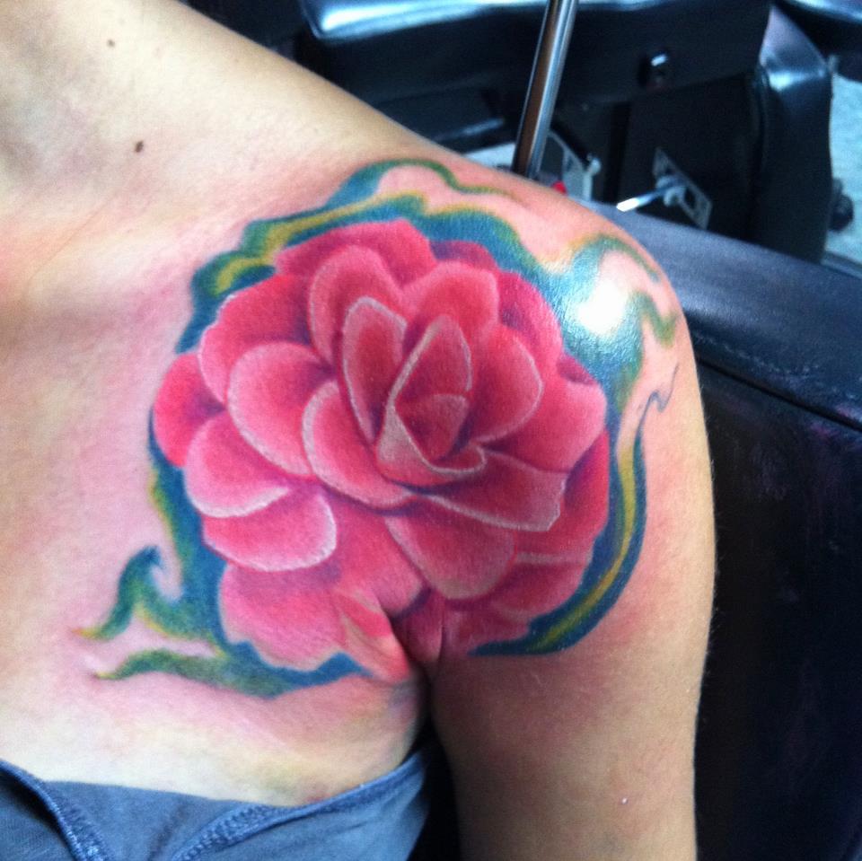 tsubaki flower Tattoo Thumbnail