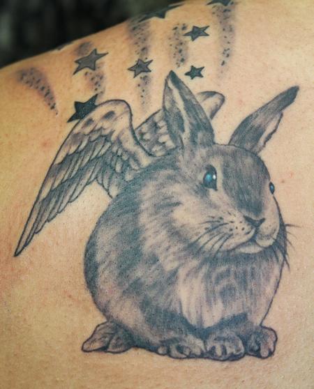 Tattoos David Dettloff little angel winged bunny little angel wings tattoo