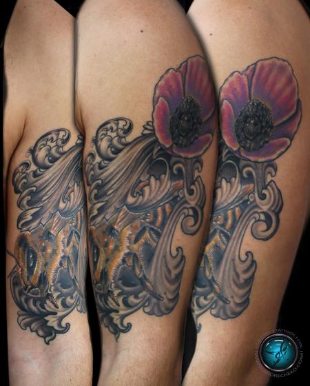 Tattoos - Micro floral bee world mix tattoo - 95085