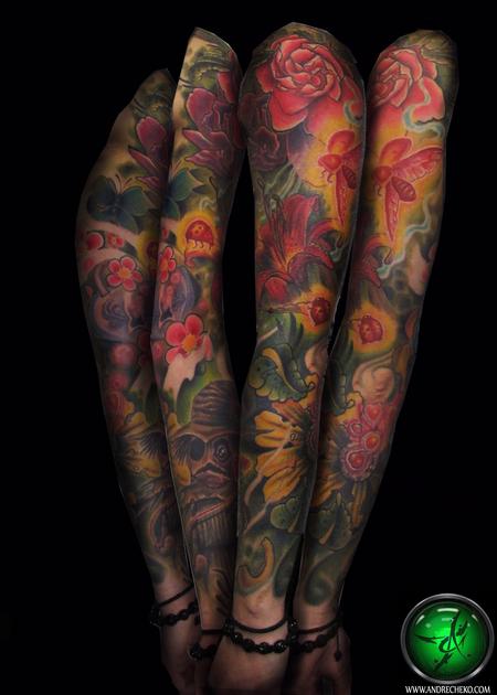 nature sleeve color tattoo tattoos nature sleeve color tattoo tattoos