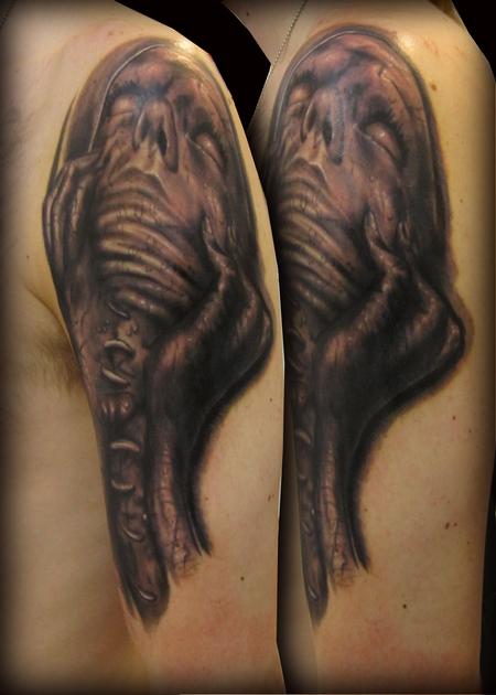 Andre Cheko - Horro sleeve tattoo