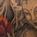 Tattoos - oriental female religious back piece tattoo  - 76578
