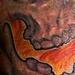 Tattoos - Skull on fire color tattoo - 76618