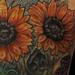 Tattoos - sunflower sugar skull color tattoo - 76623