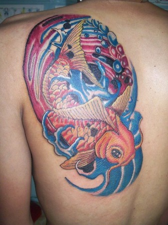 Koi fish tattoo large back tattoo Koi fish tattoo large back tattoo