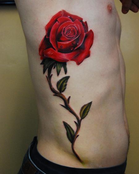 Tattoos Tattoos Flower rose on ribs