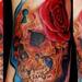 tattoo galleries/ - Dia De Los Muertos Skull with Rose