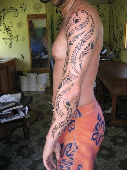 Tattoos - Tihoti Tatau - Black work arm tattoo
