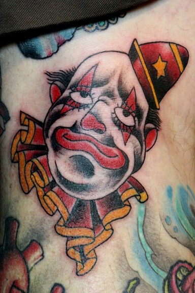 Creepy clown tattoo
