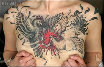 Tattoos - Original Art tattoos - Cock Fight