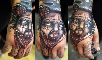 Tattoos - Tim Kern - Geisha Hand Tattoo