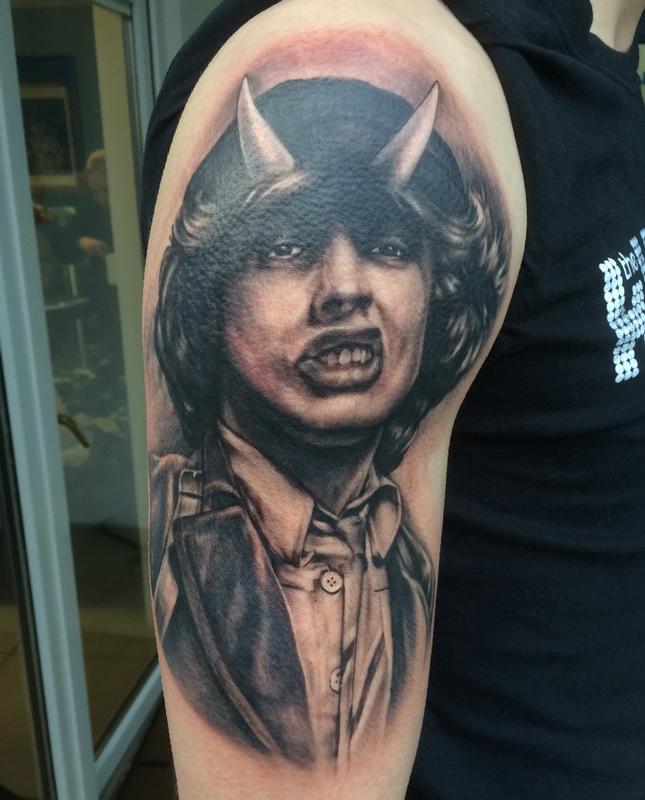 portrait of ac dc legend angus young by gigi mcqueen portrait of ac dc legend angus young by gigi mcqueen