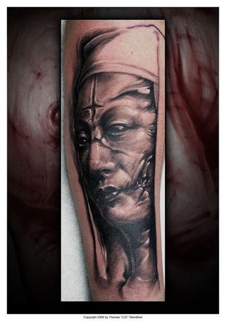 Tommy Lee Wendtner - Evil Nun tattoo