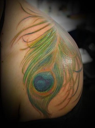 Tattoos Kimberly Bearden peacock feather tattoo