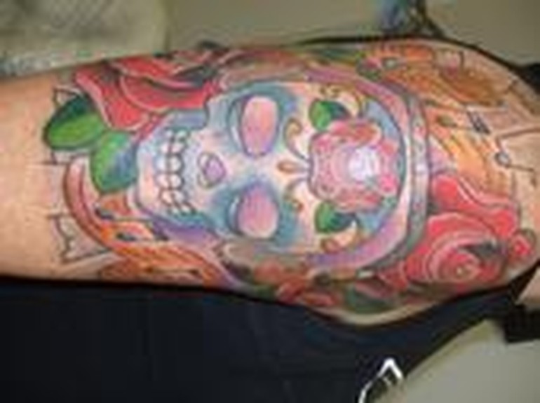 Looking for unique HalfSleeve tattoos Tattoos sugar skull traditional 