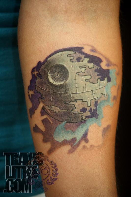 return of the jedi death star tattoo w empire battle background return of the jedi death star tattoo w empire battle background