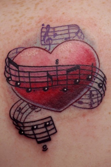 music notes heart tattoos