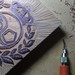 Tattoos - linoleum block in progress - 49980