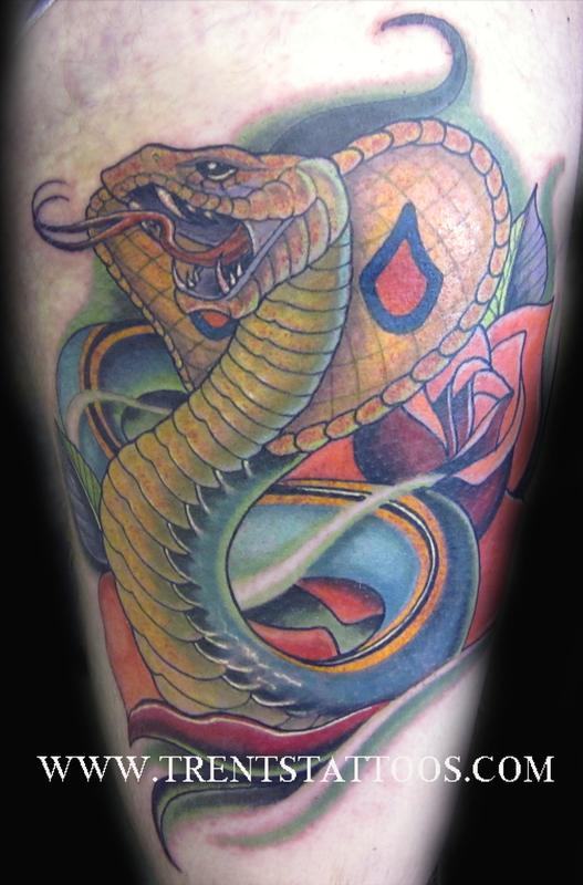 cobra tattoo by trent edwards tattoonow cobra tattoo by trent edwards tattoonow