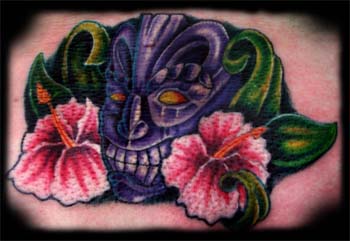 Trent Edwards - tiki and flowers