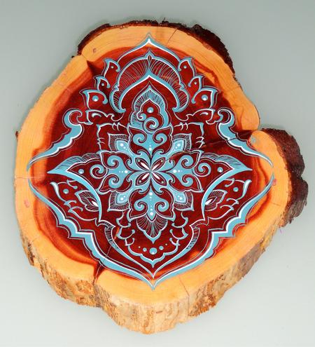 Tattoos - mandala on wood - 65398