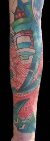 Tattoos - Futuristic Geometric Arm Sleeve - 14440