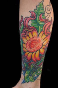 Tattoos - Flower Leg Sleeve - 14443