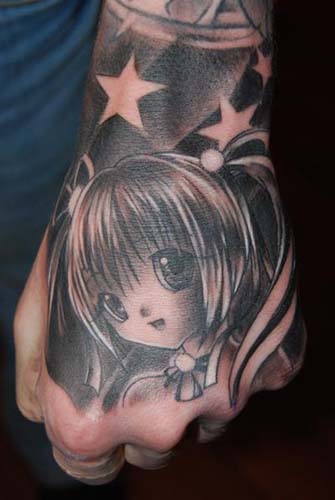 Tattoos - Cartoon tattoos - Anime Girl