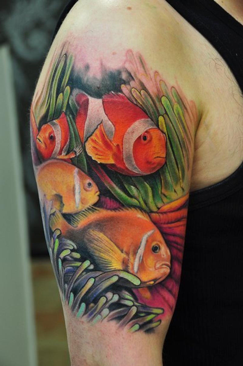 fish and coral tattoo by bez tattoonow fish and coral tattoo by bez tattoonow