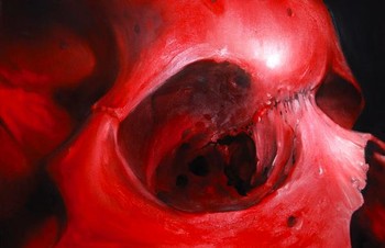 Tattoos - red skull - 48229