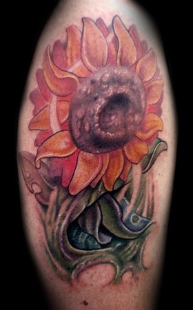 Bio-Organic Sunflower tattoo