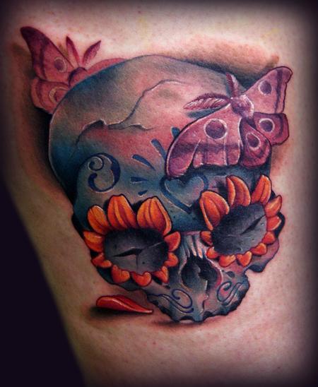 Kelly Doty - Day of the Dead Skull and Moths