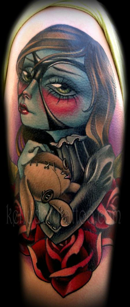Kelly Doty - Victorian Bunny Girl tattoo
