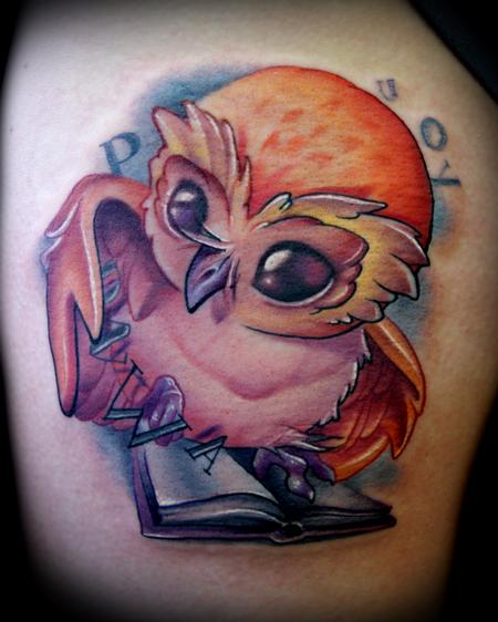 Kelly Doty - Book Owl tattoo