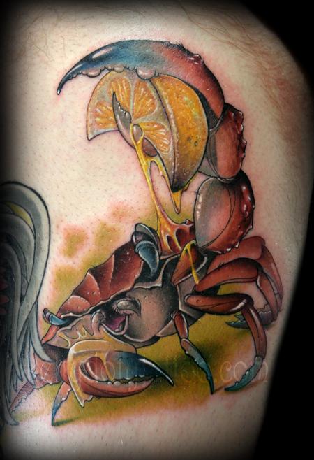 Kelly Doty - Lemon and Butter Crab tattoo