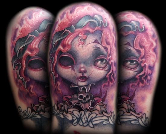 Kelly Doty - Creepy Doll tattoo