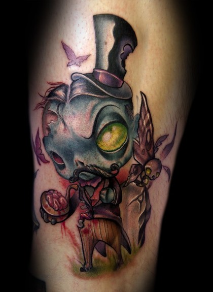 zombie tattoo. Dapper Gentleman Zombie tattoo