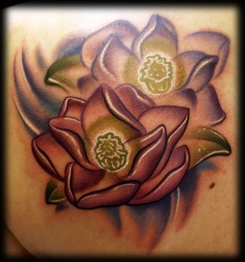 Kelly Doty - Glowing Magnolias tattoo