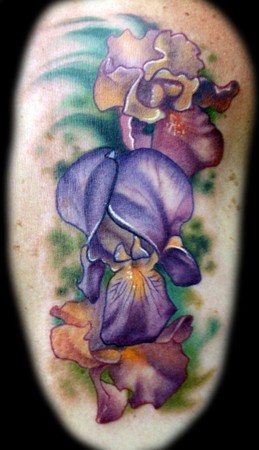 Kelly Doty - Iris Flower tattoo